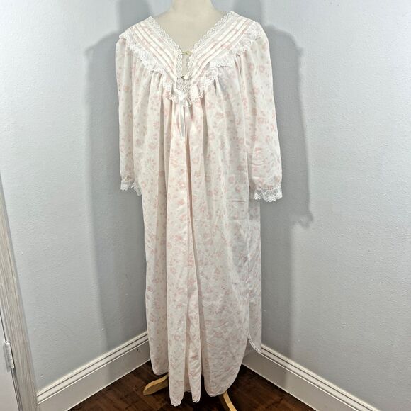 Vtg Take Nine Dress Womens L Floral Maternity Wear Lace Fairycore 90s Made USA - Picture 1 of 12